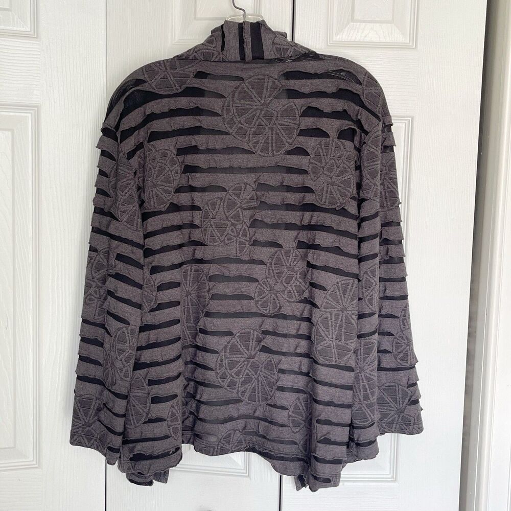 Women’s Sweater Draped Cardigan Size Large Gray Long Sleeve - Picture 8 of 16